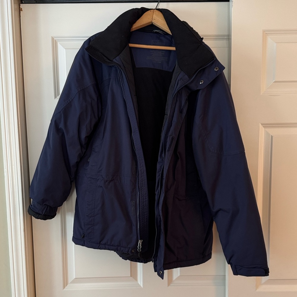 L.L. Bean Black Nylon Shell Jacket